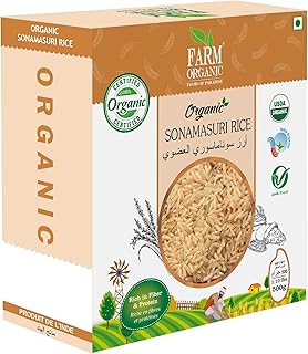 Riz sonamasuri biologique sans gluten de la ferme - 500g - sans ogm