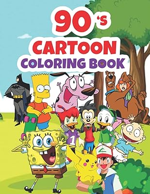 Livre de coloriage de dessins animés des années 90 : d'étonnantes pages à