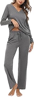 Ensemble pyjama en coton hybri pour femme, ensemble pyjama pleine longueur à col