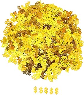 Confettis métalliques usity gold dollar sign pour mariages, anniversaires et célébrations, 1,6 oz
