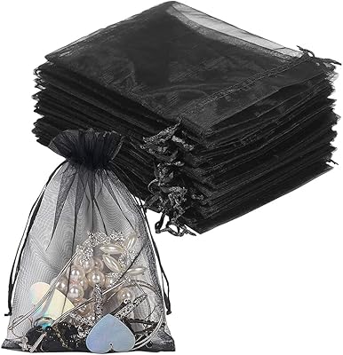 Homarket 50 pièces sacs à bijoux et bonbons en organza avec cordon