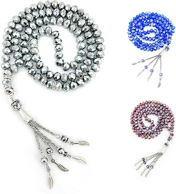 Chapelet de prière tasbih en cristal tasbih pour musulmans, collier cadeau islamique tasbih