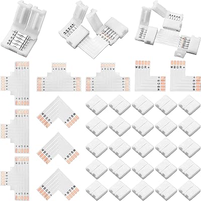 35pcs connecteur de bande led sans soudure en forme de l à