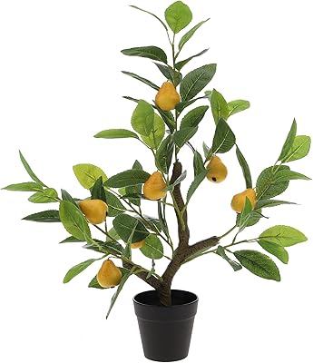 Poirier artificiel griseworth de 51 cm, fausse plante verte avec pot de décoration