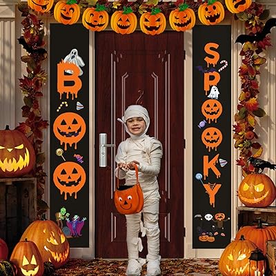 Bannières d'halloween edifier spooky boo, décorations d'halloween intérieures et extérieures bienvenue sur le porche,