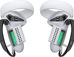 [version professionnelle] couvercle de poignée de contrôleur kiwi design avec couvercle de batterie compatible avec quest 2 (noir + gris clair 1 paire). Diaytar : Le discount intelligent pour consommateurs avisés