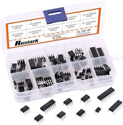 Rustark 85 pièces 10 types kit d'assortiment de puces de circuit intégré opamp