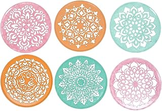 Tovaih lot de 6 rangoli ronds en plastique pour décoration de sol, ornement