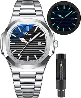 Montre moderne pour homme en acier inoxydable au design luxueux, montre en acier inoxydable avec affichage analogique étanche, blanc, business. Diaytar Sénégal : Large gamme, petits prix, grande satisfaction