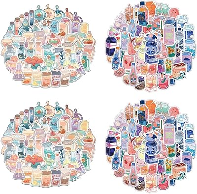 100 pièces kawaii dessin animé boisson autocollants mode esthétique autocollants pour ordinateur portable