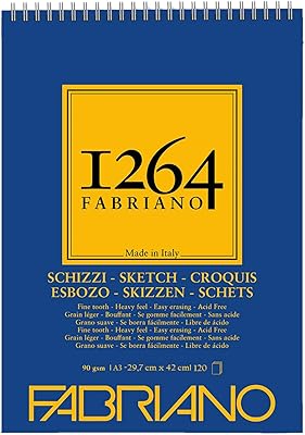 Papier à dessin pointe spirale schizi fabriano 1264 90 g m2 120xa3