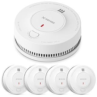 Détecteur de fumée x-sense, détecteur de fumée d'alarme incendie à batterie de 10