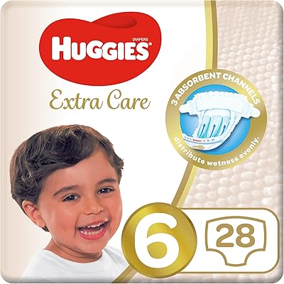 Couches huggies extra care, taille 6 - 15 kg + 28 pièces
