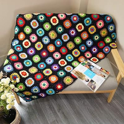 Couverture au crochet afghane faite à la main pour voyage intérieur et extérieur