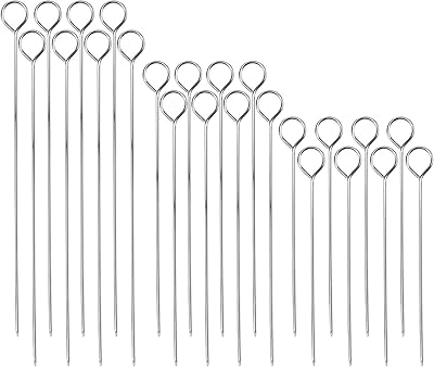 Xifor 24 pièces brochettes de kebab en acier inoxydable, brochettes de kebab plates pour barbecue, brochettes de barbecue en métal, bâtonnets de kebab en métal, accessoires de barbecue. Diaytar : Le choix malin des consommateurs sénégalais