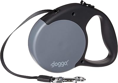 Laisse rétractable doggo daily 5 m, taille m, gris