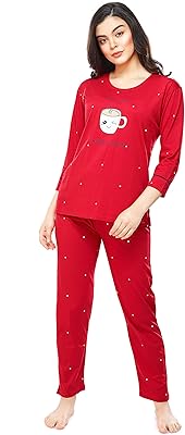 Ensemble chemise de nuit, haut et pyjama en coton imprimé à pois