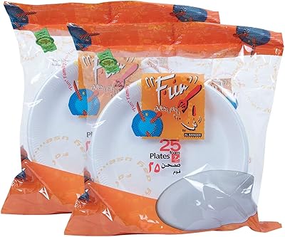 Fan promopack assiette jetable en mousse thermocol 7 pouces, paquet de 25 x