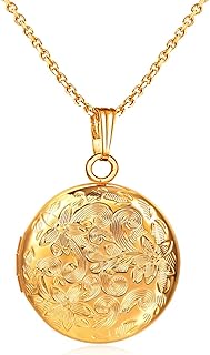 Collier pendentif photo fleur plaqué or 18 carats, colliers bijoux cadeaux