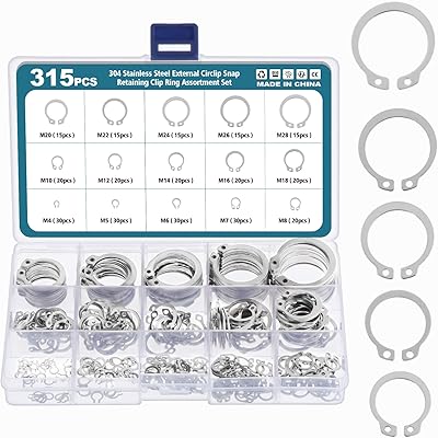 Kit assorti d'œillets extérieurs hsiamol de 315 pièces, clips électroniques sur poteaux rainurés