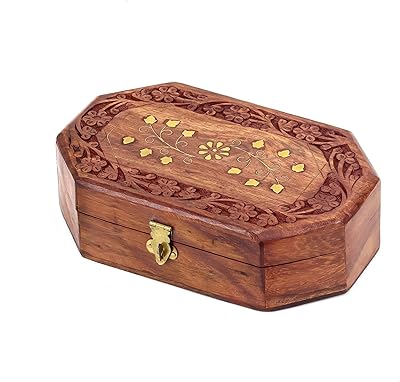 Boîte de rangement de bijoux en bois au design vintage, boîte polyvalente faite