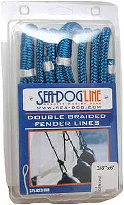 Sea dog 302106006bl-1 ligne volante double tressée, 1/2"/bleu