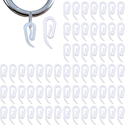 Crochets de rideaux en plastique castowave pour rideau de fenêtre ou de porte, crochets de rideaux en plastique avec ruban adhésif pour rideaux, 100 pièces 2,8 x 1,2 cm. Faites-vous plaisir sans culpabiliser avec Diaytar