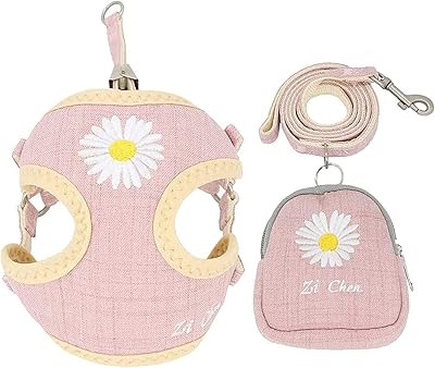 Joli harnais pour petit chien daisy avec sacs pour petits chiens, chats, petits chiens et harnais en maille douce et respirante (petit, rose). Diaytar : Des prix mini pour un service maxi