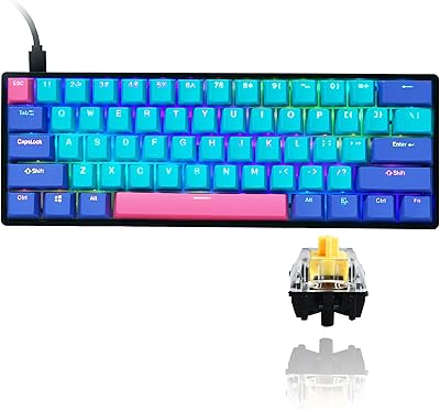 Clavier de jeu mécanique gtsp gk61 60% personnalisé sk61 échangeable à chaud 60%
