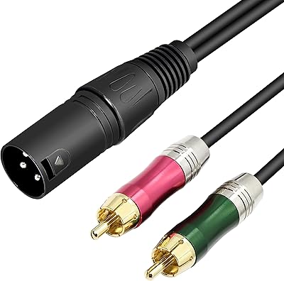 Câble répartiteur audio xlr vers 2 rca, 0,5 m asymétrique 3 broches xlr