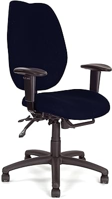 Chaise d'opérateur ergonomique multifonctionnelle à dossier haut eliza tinsley avec bras réglables 1431fbsy/abk