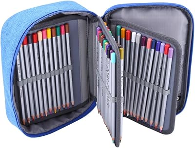 Trousse à crayons colorée à 3 couches de grande capacité wallfront, 72 emplacements