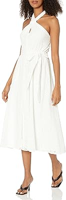 Robe à bretelles col rond pour femme