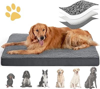 Liodux lit lavable pour chien de luxe avec housse amovible et lavable, coussin