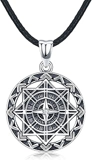 Collier pour hommes en argent sterling 925, amulette boussole, bijoux cadeau pour hommes