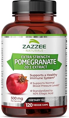 Extrait de grenade extra fort zazi 20:1, 40 % d'acide ellagique, 500 mg