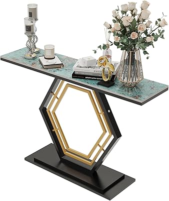Table console en marbre wise4 : 120 x 30 cm, table console d'entrée