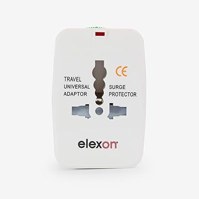 Adaptateur multi-alimentation avec protection contre les surtensions, prise universelle avec voyant d'alimentation, adaptateurs