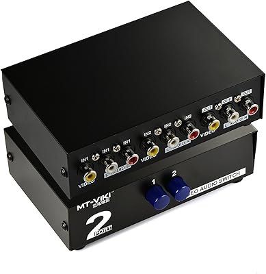 Leagy 2 way av switch adaptateur rca en 1 boîte de sélection