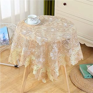Chemin de table carré, chemin de table en dentelle avec nappe brodée florale