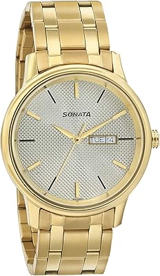 Montre analogique pour homme avec cadran doré clair nm7134ym03/nn7134ym03, bracelet
