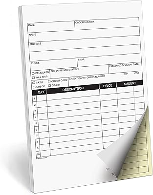 321den formulaire de commande d'achat avec facture autocopiant en 2 parties 50 jeux