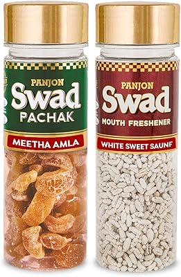Panjon swad meetha amla & white sweet saunf pachak (désodorisants mukhwas) 2 bouteilles