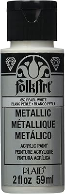 Peinture acrylique métallisée assortie folk art (2 oz), k659, blanc nacré