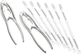 Service de table à fruits de mer kitchencraft en acier inoxydable, argent, 8