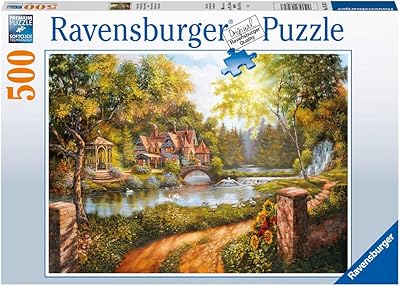 Puzzle raven's burger 500 pièces cottage au bord de la rivière pour adultes