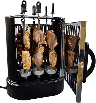 Gril électrique vertical rotatif à 360 degrés, barbecue sans fumée, barbecue à contrôle