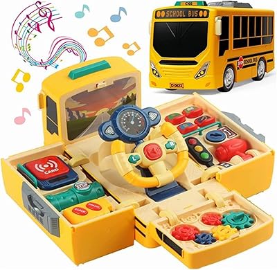 Jouet de bus scolaire avec volant sonore et lumineux jouet musical