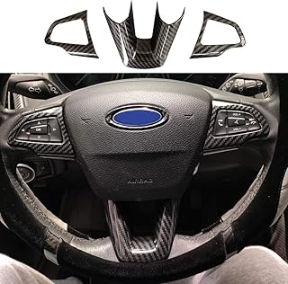 3 pièces de couvre-volant en fibre de carbone de couleur pour ford focus