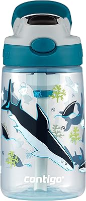 Bouteille d'eau contigo pour enfants avec paille à bec automatique redessinée, 14 oz